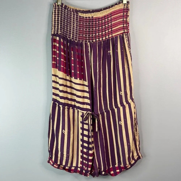 VANS Off The Wall Strapless Shorts Romper Smock Multicoloured Pattern Beachy M - Picture 11 of 11